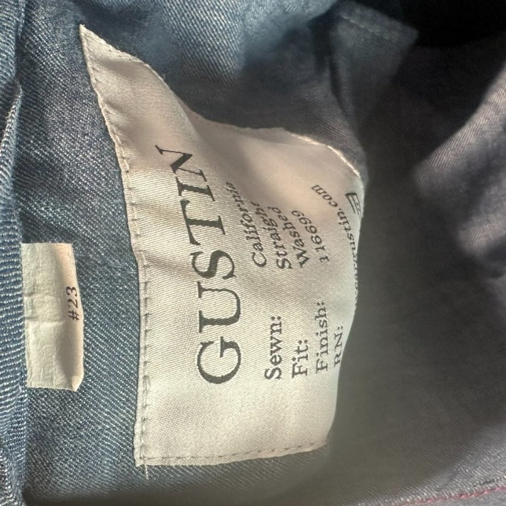 Gustin USA Military Chino Pants Twill Navy Blue Size 36x34 Button Fly Straight - Picture 10 of 12